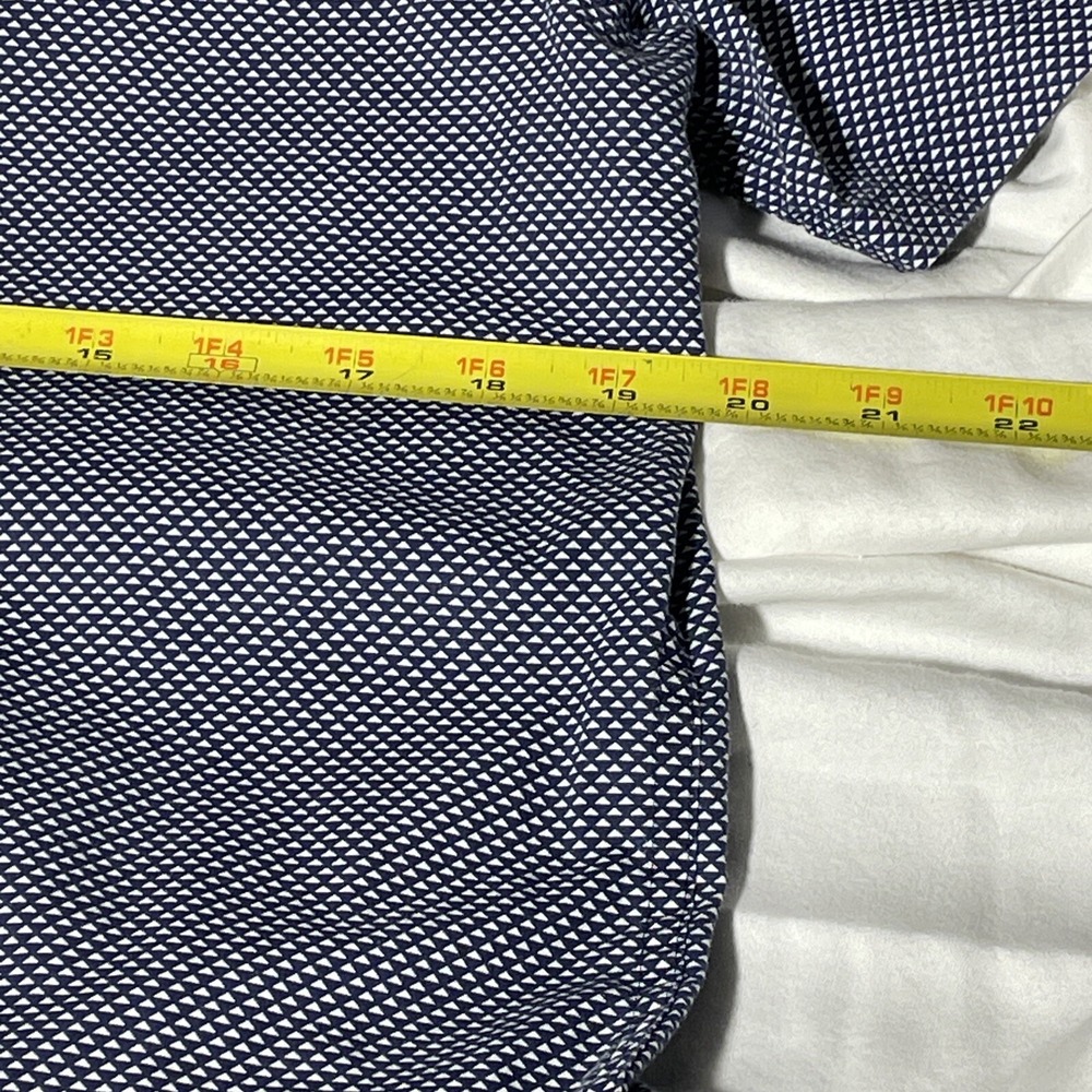 Michael Kors Mens Size M Classic Fit Navy Blue Button Up Short Sleeve Shirt - Picture 14 of 15